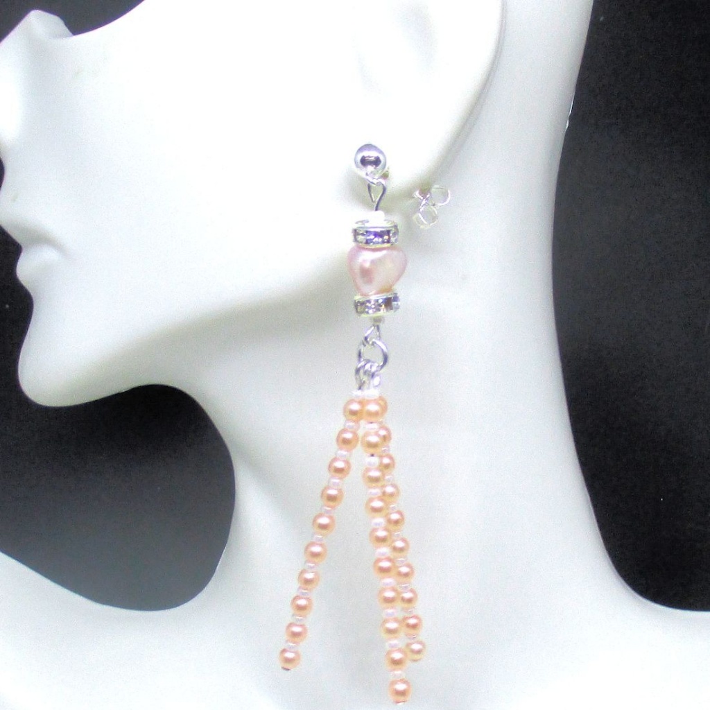 Light Peach Pearl Earrings
